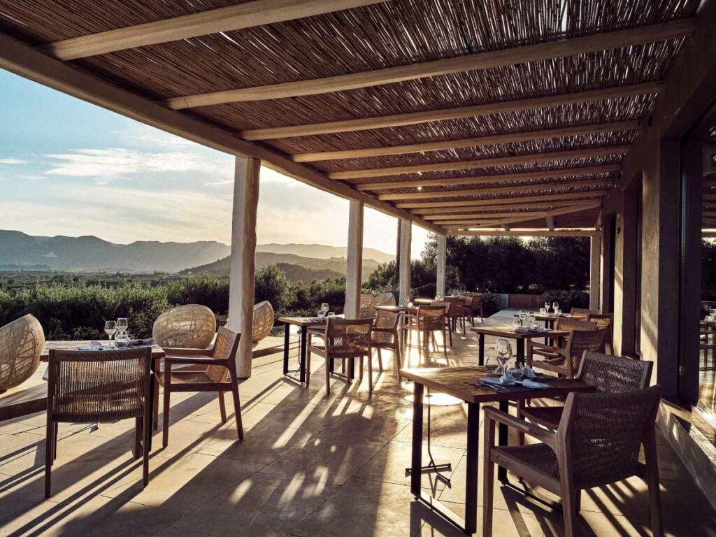 Abendstimmung auf der Terasse des Olea All Suite Hotel