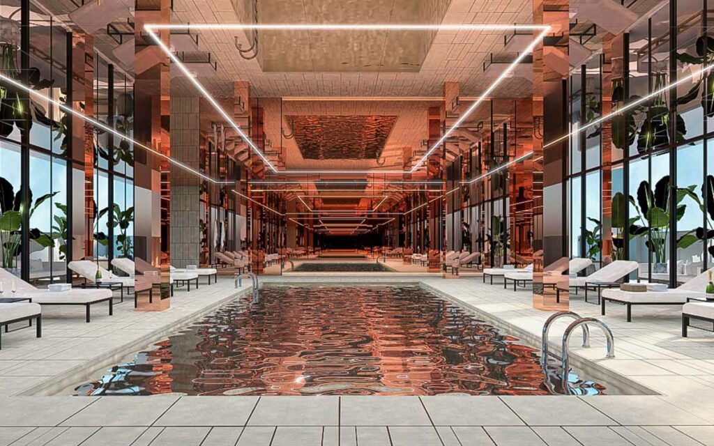 Rooftop Swimming Pool im Cardo Hotel Brüssel