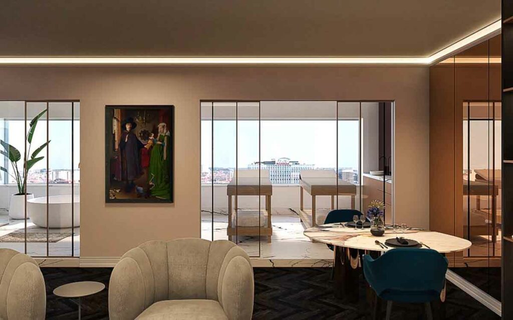 Zen Suite Living Room im Cardo Hotel Brüssel