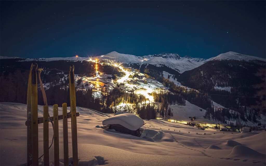 Rodeln am Rinerhorn bei Nacht