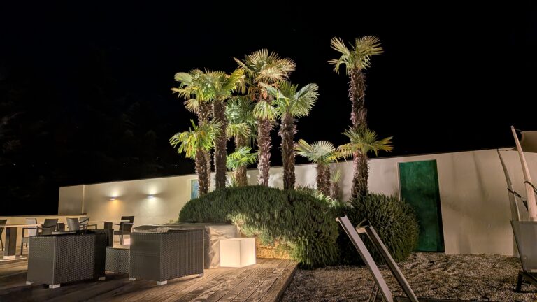 Hotel Mignon Meran Dachterrasse bei Nacht